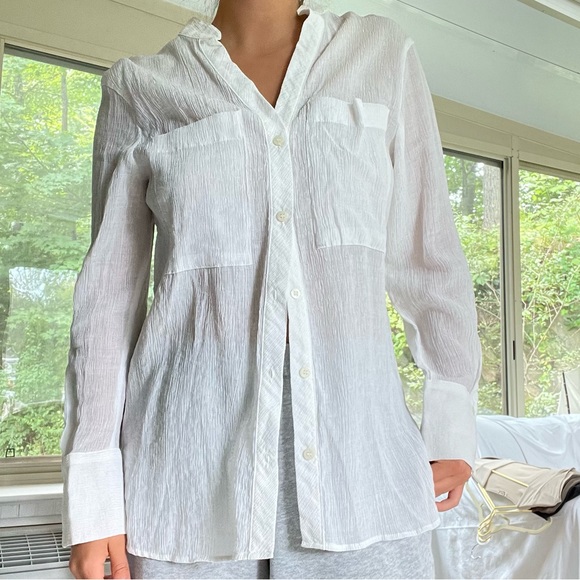 Zara white button down blouse, size XS - Picture 1 of 4